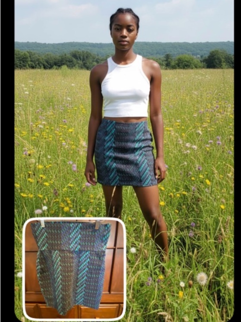 Knit mini skirt